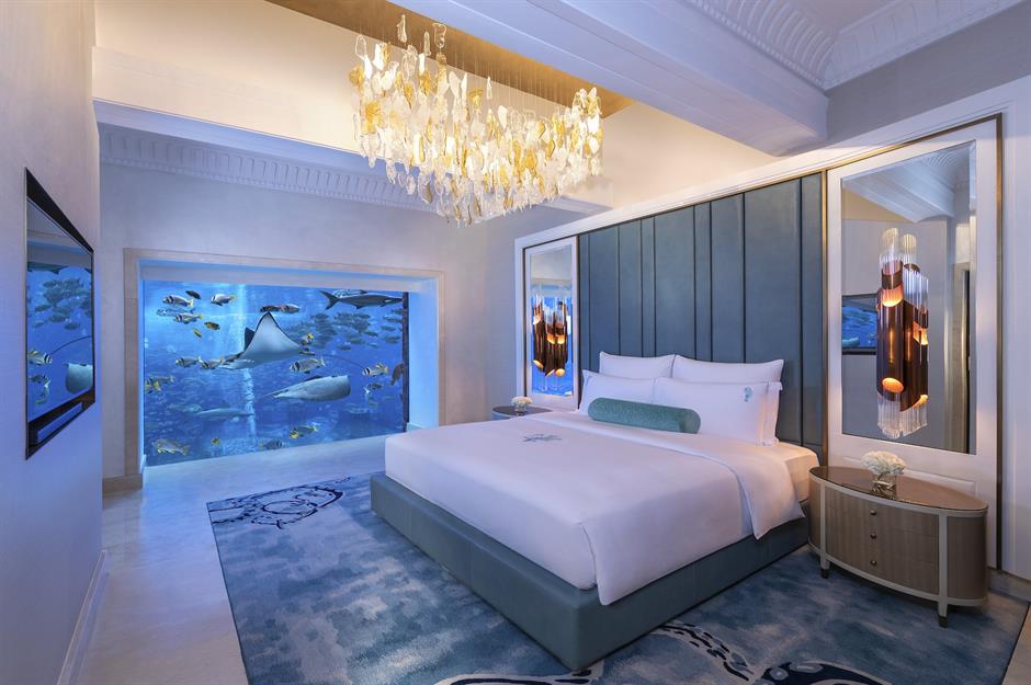 Contemporary bedroom with lighting